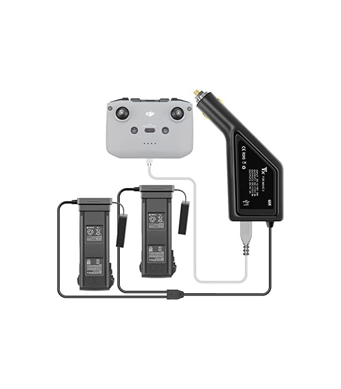 Hanatora 3 em 1 carregador de bateria para carro para DJI Mavic Drone, acessórios de hub de carregamento rápido de 12V