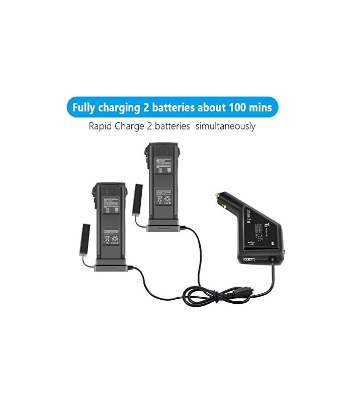 Hanatora 3 em 1 carregador de bateria para carro para DJI Mavic Drone, acessórios de hub de carregamento rápido de 12V