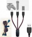 3 em 1 USB para cabo de linha de alimentação tipo C para DJI Avata Fly Smart Combo Acessórios, linha de cabo de carregamento par