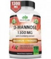 D-manose 1.300 mg com extrato de cranberry ação rápida, impurezas de descarga, saúde natural do trato urinário - 100 cápsulas ve