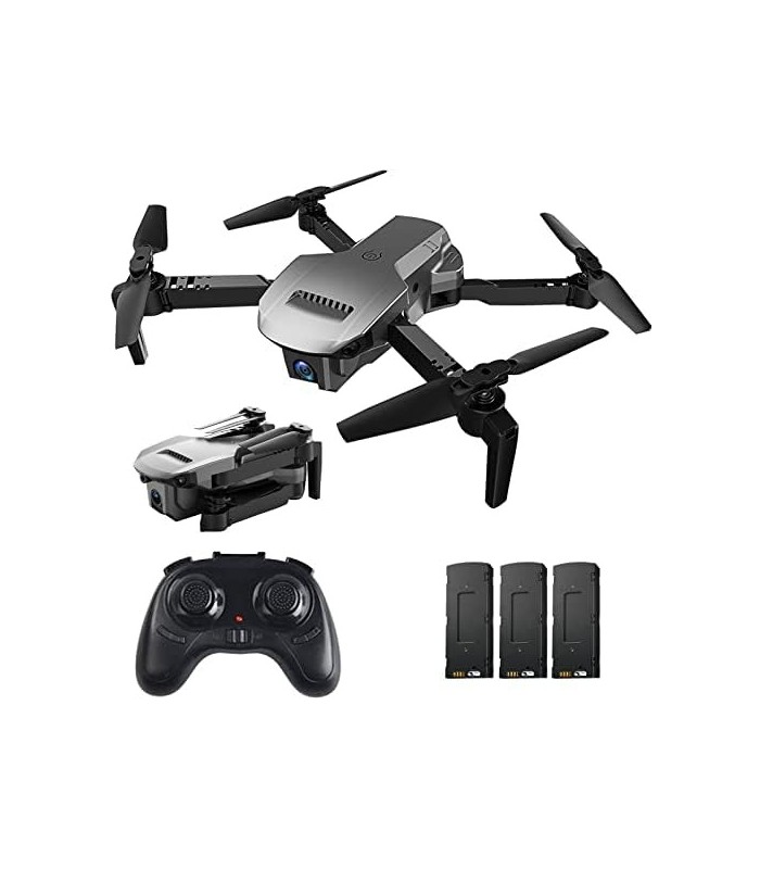 Drone com câmera para adultos 4k FPV 120 ° grande angular WiFi RC Quadcopter Longo tempo (3 baterias) Helicópteros Flips RTF