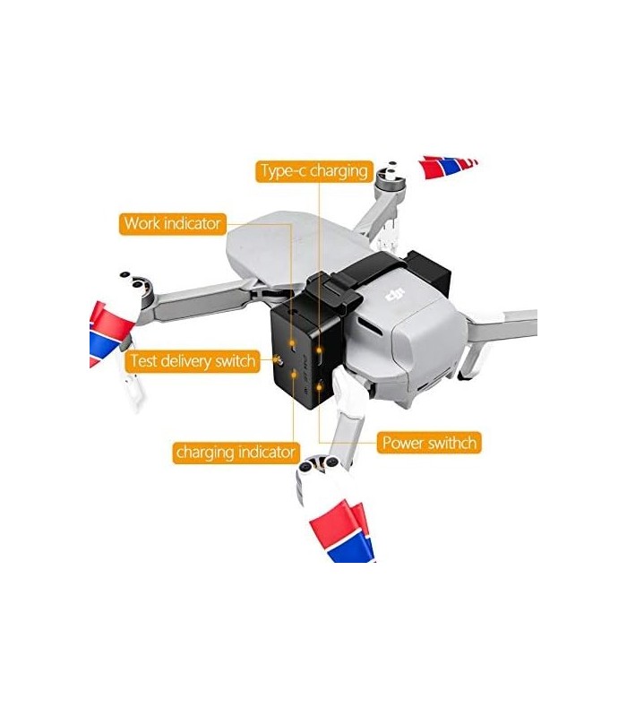 Hanatora Payload Air Drop Release Dropper Device para DJI Mini 2, Mini SE, Mavic Mini Drone, Clip Delivery Transport Thrower Dro
