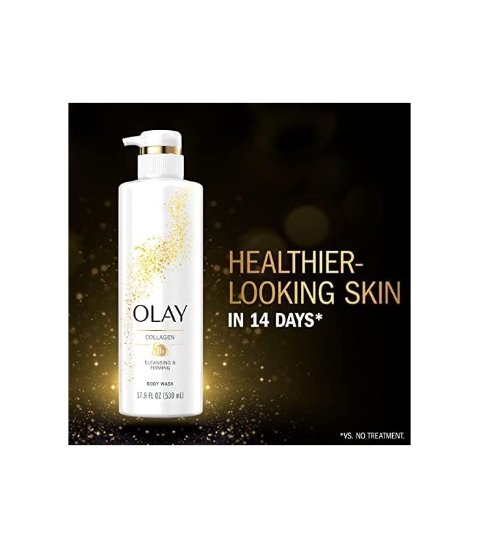Olay Body Wash com colágeno e vitamina B3, limpeza e firmeza, 17,9 fl oz (pacote com 4) - a embalagem pode variar