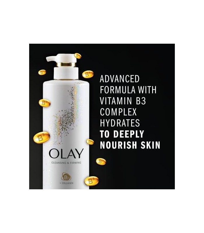 Olay Body Wash com colágeno e vitamina B3, limpeza e firmeza, 17,9 fl oz (pacote com 4) - a embalagem pode variar