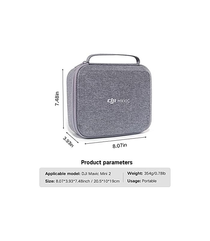 INSYOO Mavic Mini 2 Bolsa de transporte Bolsa de armazenamento Hard Shell Box para acessórios DJI Mini 2 Drone (mini 2, cinza)