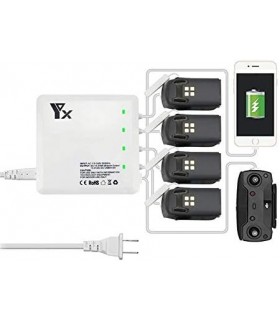 Carregador de bateria múltiplo com 4 portas de carregador de balanceamento rápido de canal e 2 portas USB para bateria de drone