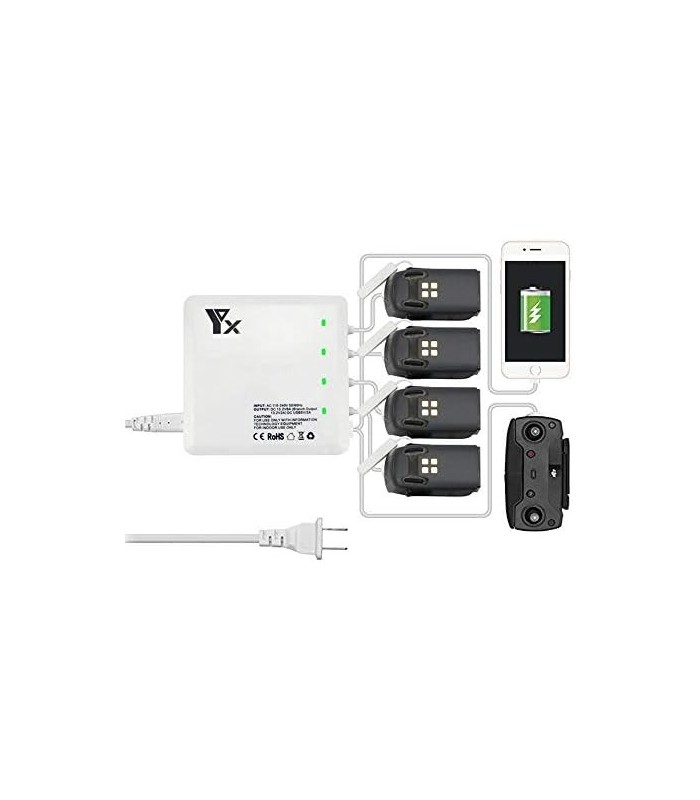Carregador de bateria múltiplo com 4 portas de carregador de balanceamento rápido de canal e 2 portas USB para bateria de drone