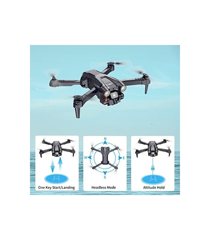 Drone 3T6B com câmera para adultos e crianças, Drone FPV dobrável para crianças iniciantes, RC Quadcopter Brinquedos para crianç