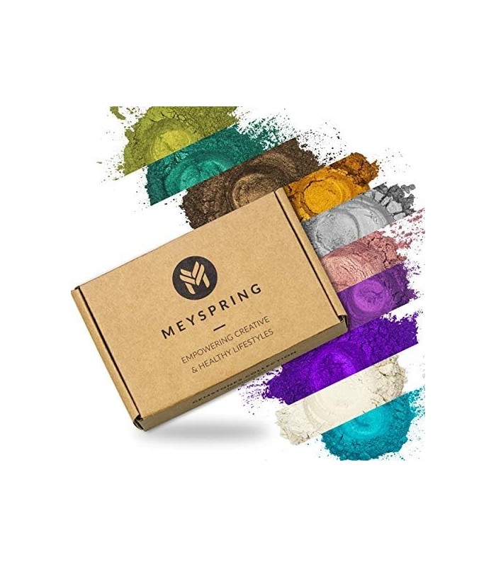 MEYSPRING Gemstones Collection Pó de Mica para Resina Epóxi - 100g - Cores Epóxi para Arte em Resina, Arte Geode - Pó de Resina