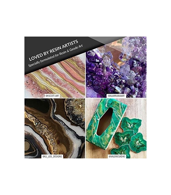 MEYSPRING Gemstones Collection Pó de Mica para Resina Epóxi - 100g - Cores Epóxi para Arte em Resina, Arte Geode - Pó de Resina