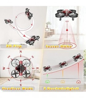 Mini Drone ATOYX para crianças e iniciantes, Nano Helicóptero Quadcóptero Portátil Interno com Pairação Automática, Modo Sem Cab