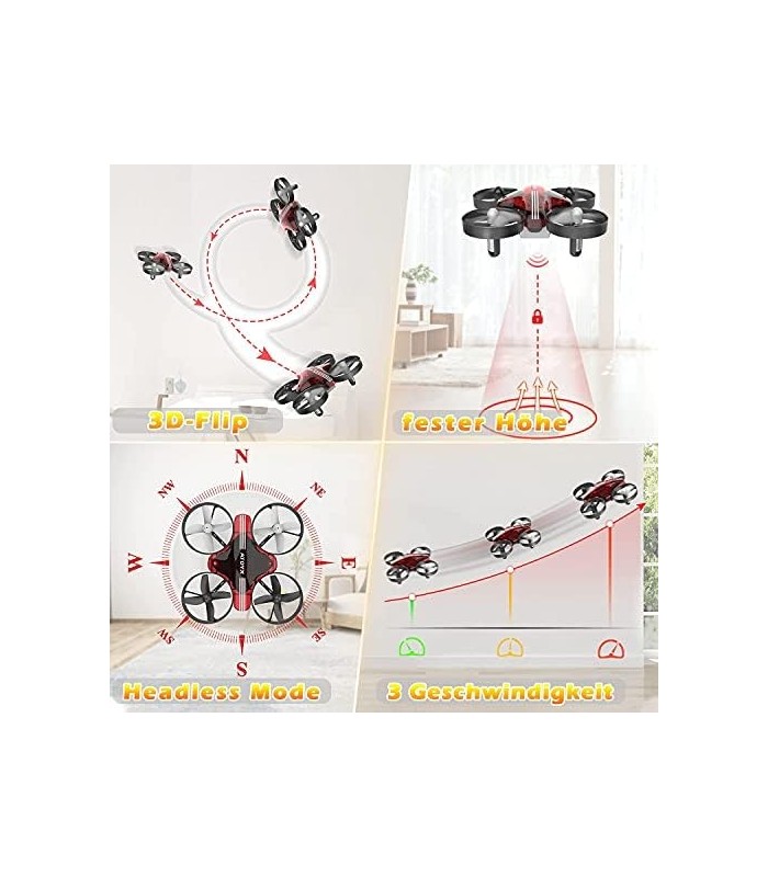 Mini Drone ATOYX para crianças e iniciantes, Nano Helicóptero Quadcóptero Portátil Interno com Pairação Automática, Modo Sem Cab