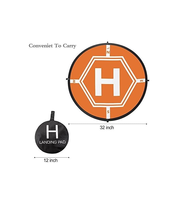 AURTEC Universal Drone Landing Pad 32 polegadas (80cm) com LED Fast-Fold à prova døágua heliporto para DJI Mini 3 Pro, Mavic Min