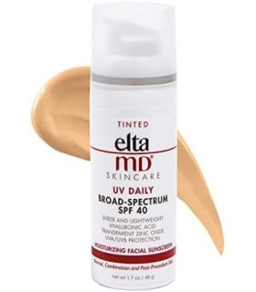 EltaMD UV Daily SPF 40 Loção facial hidratante com cor, protetor solar com cor com ácido hialurônico, protetor solar hidratante