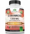 D-manose 1.300 mg com extrato de cranberry ação rápida, impurezas de descarga, saúde natural do trato urinário - 100 cápsulas ve
