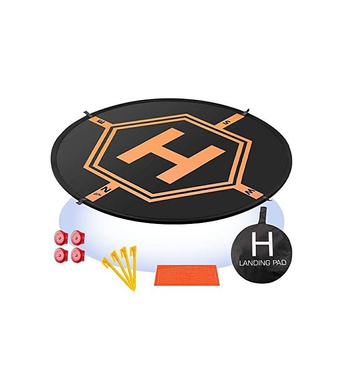 AURTEC Universal Drone Landing Pad 32 polegadas (80cm) com LED Fast-Fold à prova døágua heliporto para DJI Mini 3 Pro, Mavic Min