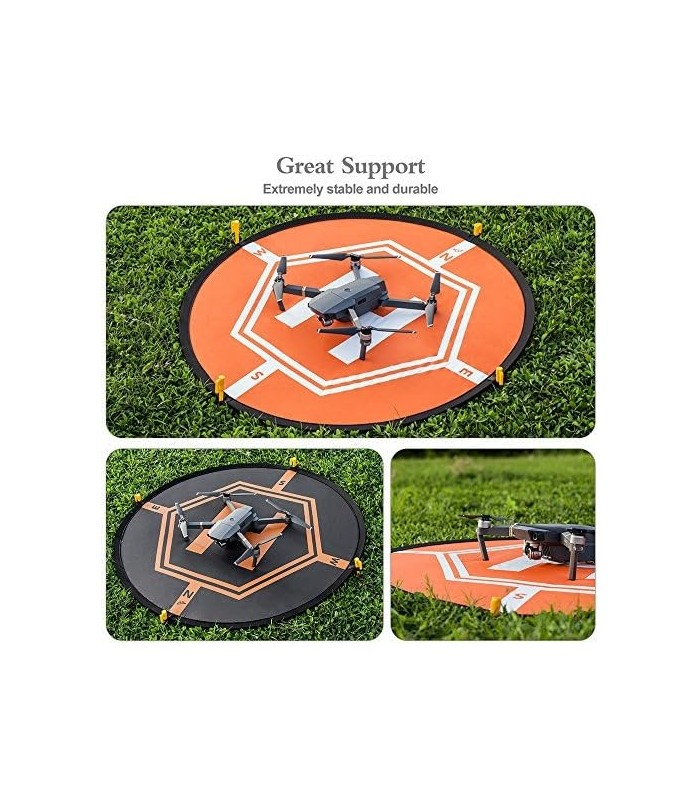 AURTEC Universal Drone Landing Pad 32 polegadas (80cm) com LED Fast-Fold à prova døágua heliporto para DJI Mini 3 Pro, Mavic Min
