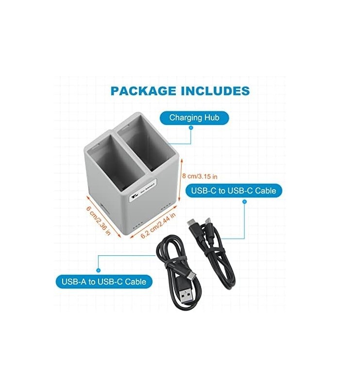 Carregador de bateria Anbee Mini 3 Pro Drone, Carregador USB multifuncional portátil, Hub de carregamento rápido de 2 vias Compa