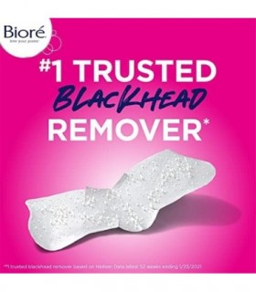 Bioré Nariz+Face Removedor de Cravos Tiras, 12 Nariz + 12 Tiras Faciais para o Queixo ou Testa, Limpeza Profunda com Remoção Ins