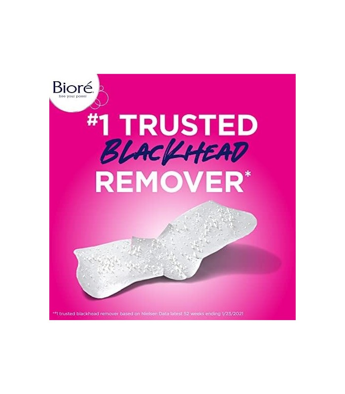 Bioré Nariz+Face Removedor de Cravos Tiras, 12 Nariz + 12 Tiras Faciais para o Queixo ou Testa, Limpeza Profunda com Remoção Ins