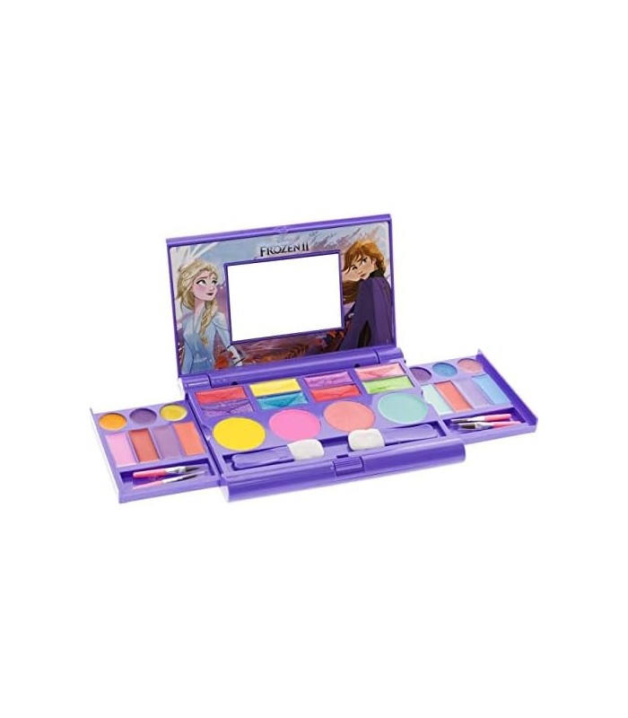 Disney Frozen 2 - Townley Girl Cosmetic Compact Set com espelho 22 brilhos labiais, 4 brilhos corporais, 6 pincéis coloridos, po