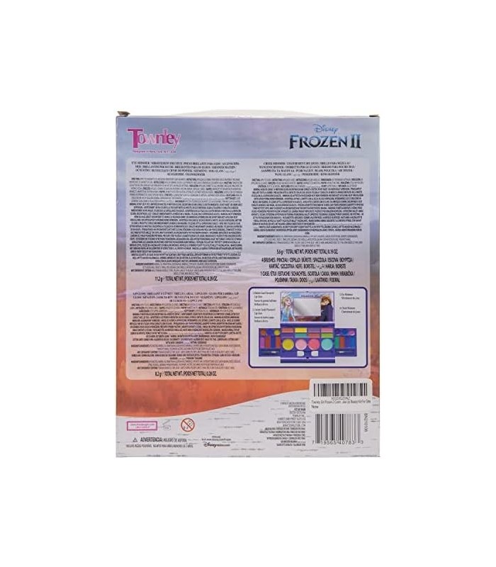 Disney Frozen 2 - Townley Girl Cosmetic Compact Set com espelho 22 brilhos labiais, 4 brilhos corporais, 6 pincéis coloridos, po