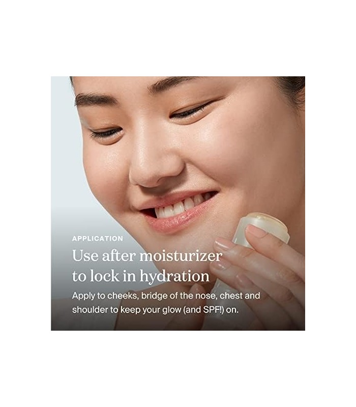 Supergoop! Glow Stick, 0,70 oz - SPF 50 PA ++++ Protetor solar de óleo seco para rosto e corpo - e hidrata para um brilho saudáv