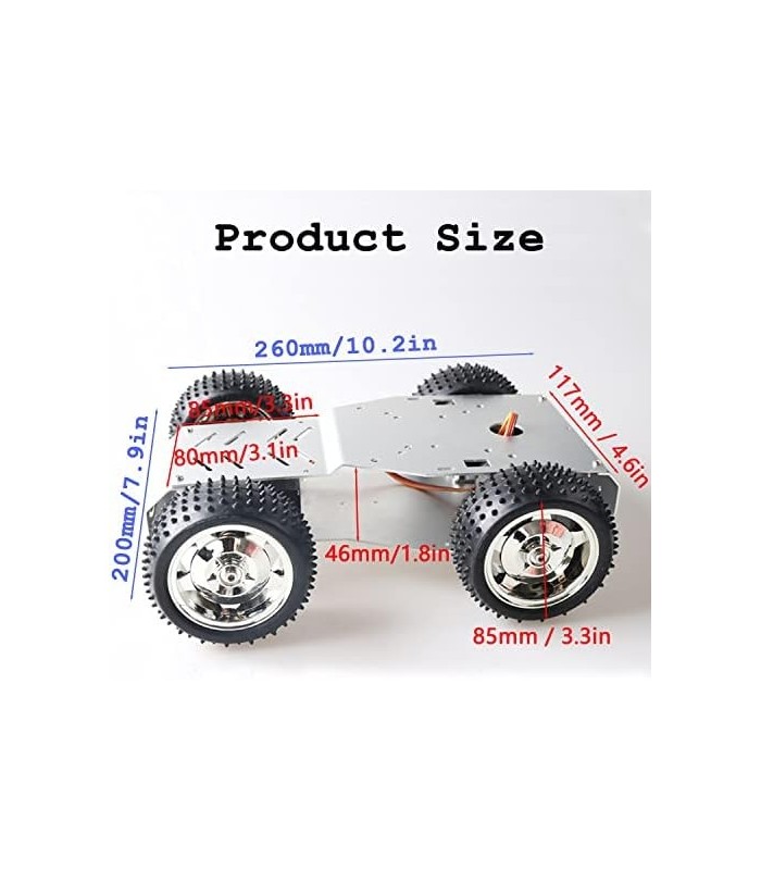 SmaringWing Premium Open Source Smart Robot Chassis Car, Metal Frame 4WD STM Steering Car Model Steering Gear STM32 Model Roboti