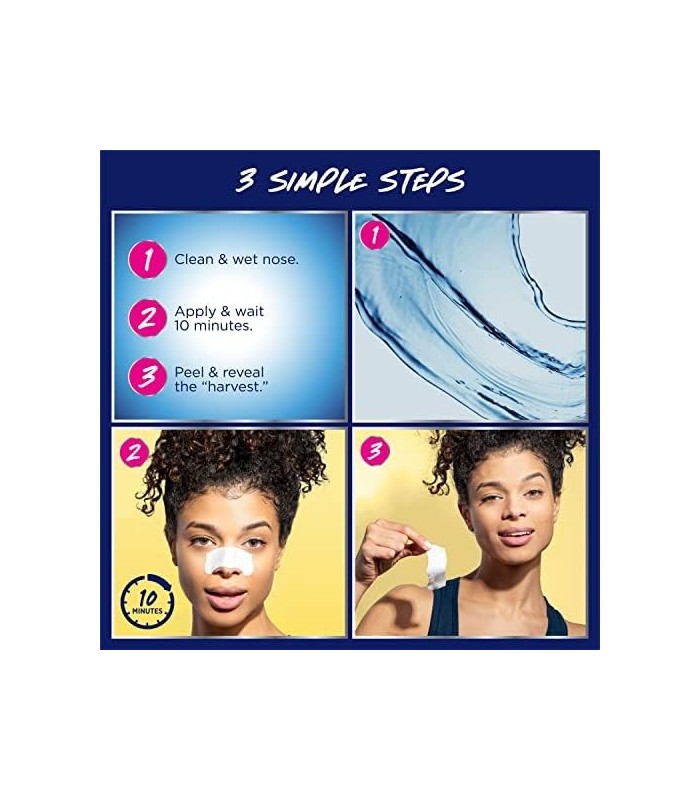 Bioré Nariz+Face Removedor de Cravos Tiras, 12 Nariz + 12 Tiras Faciais para o Queixo ou Testa, Limpeza Profunda com Remoção Ins