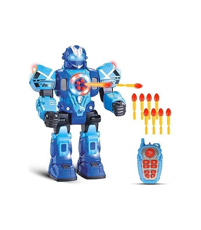 Robô de controle remoto grande para crianças - Brinquedos RC de 10 canais atira mísseis, caminha, fala e dança com sons intermit