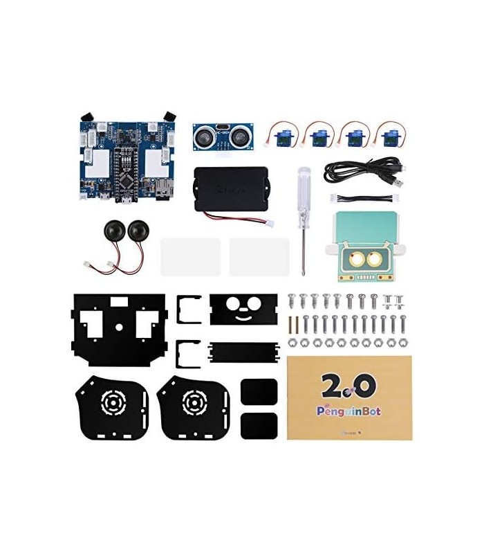 Kit de robô bípede ELEGOO Penguin Bot compatível com projeto Arduino com tutorial de montagem, kit STEM para amadores, brinquedo