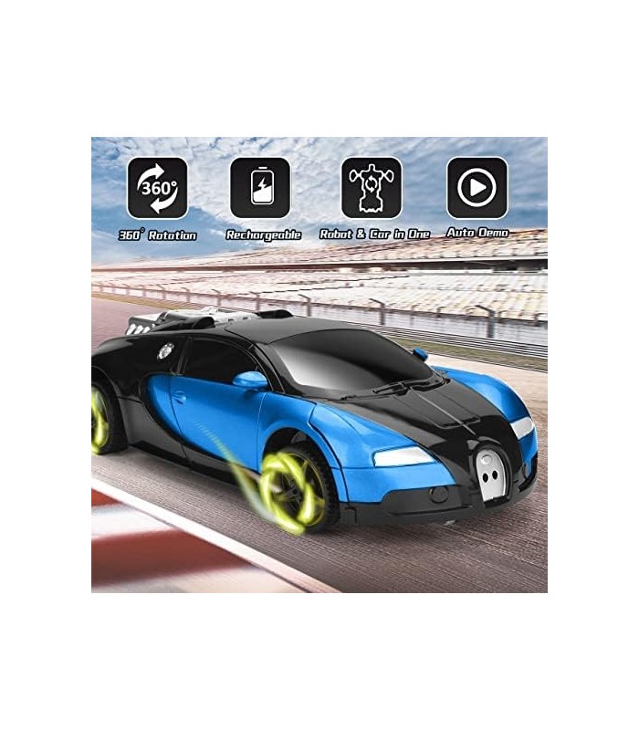 Ursulan Remote Control Transform Cars for Boys Deformed Robot Toy com 360 Speed ??Drifting, One Button Transformation Cars for K