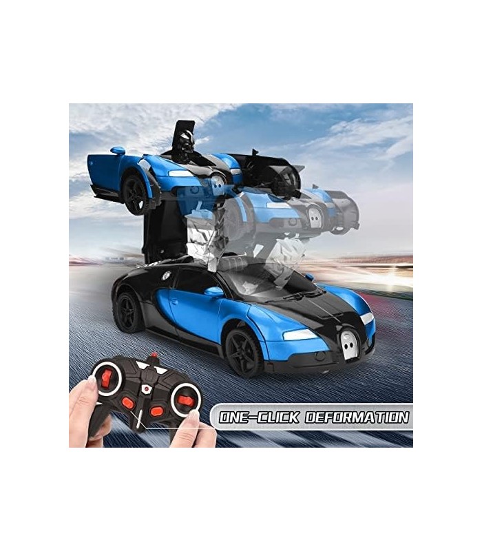 Ursulan Remote Control Transform Cars for Boys Deformed Robot Toy com 360 Speed ??Drifting, One Button Transformation Cars for K
