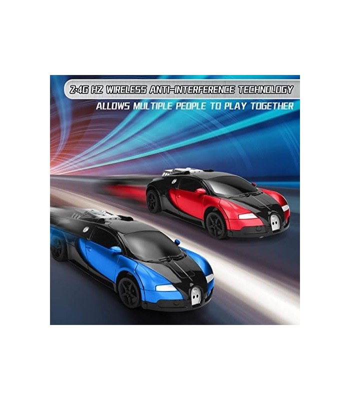 Ursulan Remote Control Transform Cars for Boys Deformed Robot Toy com 360 Speed ??Drifting, One Button Transformation Cars for K