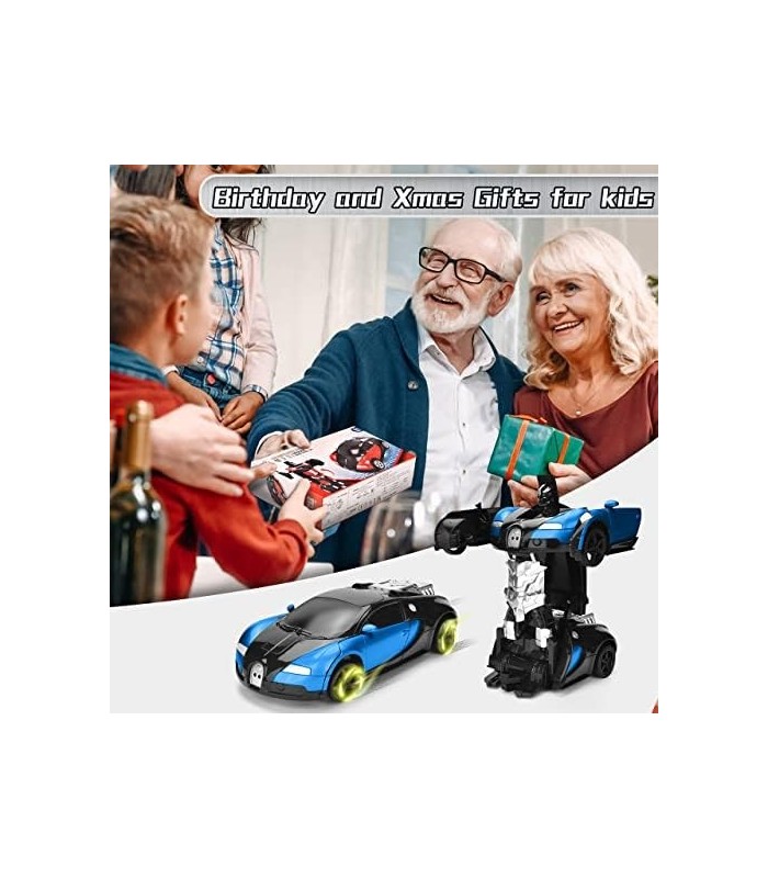 Ursulan Remote Control Transform Cars for Boys Deformed Robot Toy com 360 Speed ??Drifting, One Button Transformation Cars for K