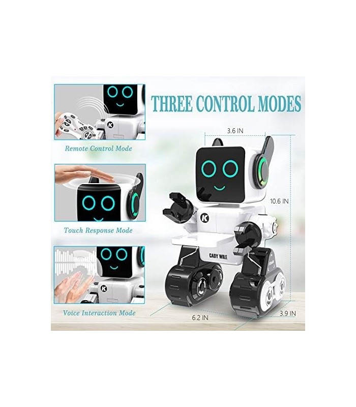 Brinquedo Robô para Crianças, Robô de Controle Remoto Interativo com Kit Robótico Educacional Embutido Caminha Canta e Dança par