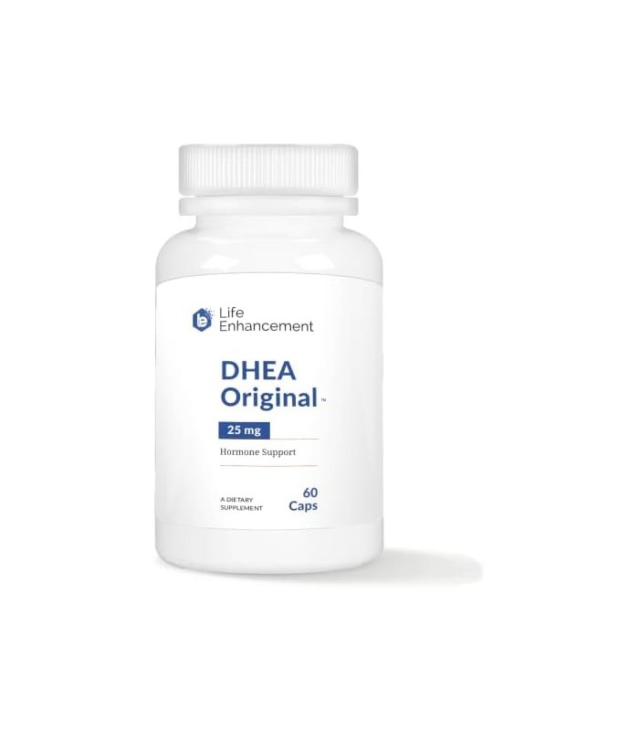Life Enhancement DHEA - 25 mg de suplemento de DHEA com 4 mg de vitamina C - 60 porções
