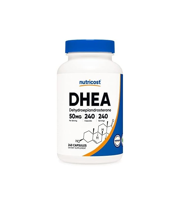 Nutricost DHEA 50mg, 240 Cápsulas - Sem Glúten, Sem Soja, Sem OGM, Suplemento