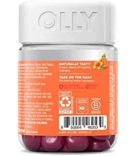 OLLY Heavenly Hair Gummies, Apoia o Forte Crescimento Saudável do Cabelo, Queratina, Biotina, Amla, Sabor Toranja, Suprimento pa