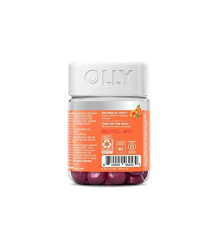 OLLY Heavenly Hair Gummies, Apoia o Forte Crescimento Saudável do Cabelo, Queratina, Biotina, Amla, Sabor Toranja, Suprimento pa