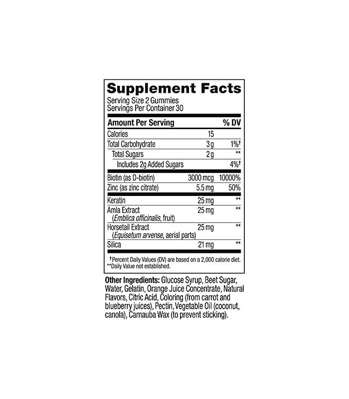 OLLY Heavenly Hair Gummies, Apoia o Forte Crescimento Saudável do Cabelo, Queratina, Biotina, Amla, Sabor Toranja, Suprimento pa