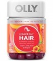 OLLY Heavenly Hair Gummies, Apoia o Forte Crescimento Saudável do Cabelo, Queratina, Biotina, Amla, Sabor Toranja, Suprimento pa