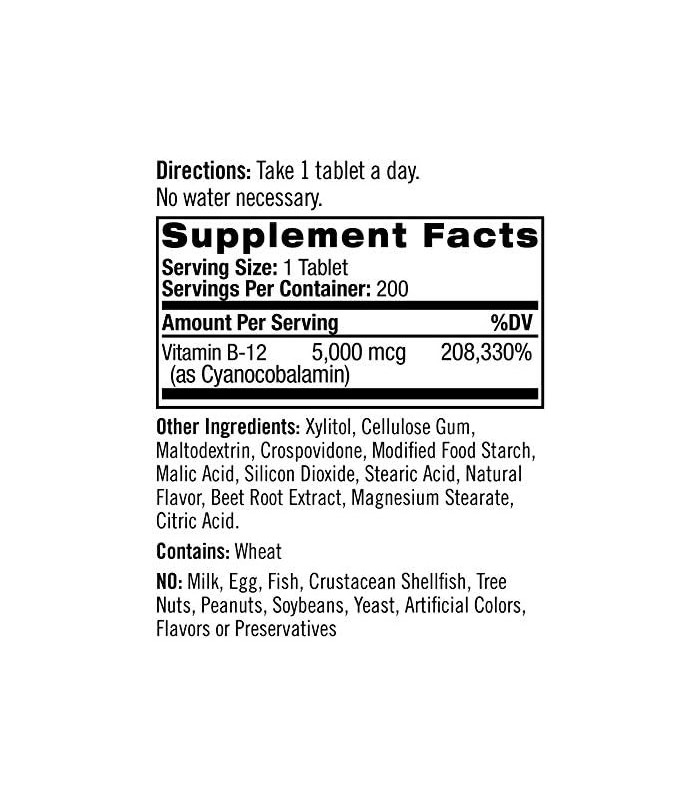 Comprimidos de dissolução rápida de vitamina B12 Natrol, promove energia, suporta um sistema nervoso saudável, força máxima, sab