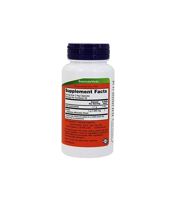 NOW Foods Raiz de Valeriana 500 mg, 100 unidades