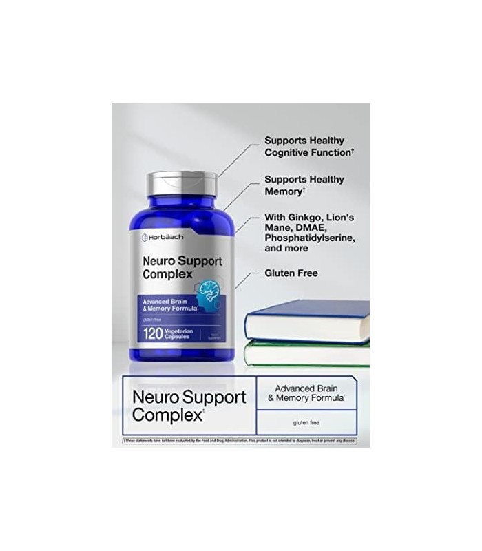 Suplemento cerebral | 120 Cápsulas | com Fosfatidilserina & DMAE | Fórmula avançada para memória, foco, clareza | Vegetariano e