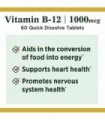 Vitamina B12 da Natures Bounty, Suplemento Vitamínico de Dissolução Rápida, Suporta Metabolismo Energético e Saúde do Sistema Ne