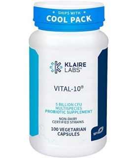Klaire Labs Vital-10 Probiótico - Suplemento de 10 espécies com Lactobacillus, Bifidobacterium e Streptococcus para suporte imun