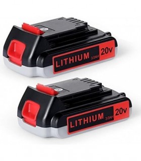 Orstaimer 2Packs 3.0Ah 20v Compatível com bateria de lítio Black and Decker 20V LB20 LBX20 LBXR2020-OPE LBXR20B-2 LB2X4020 LST22