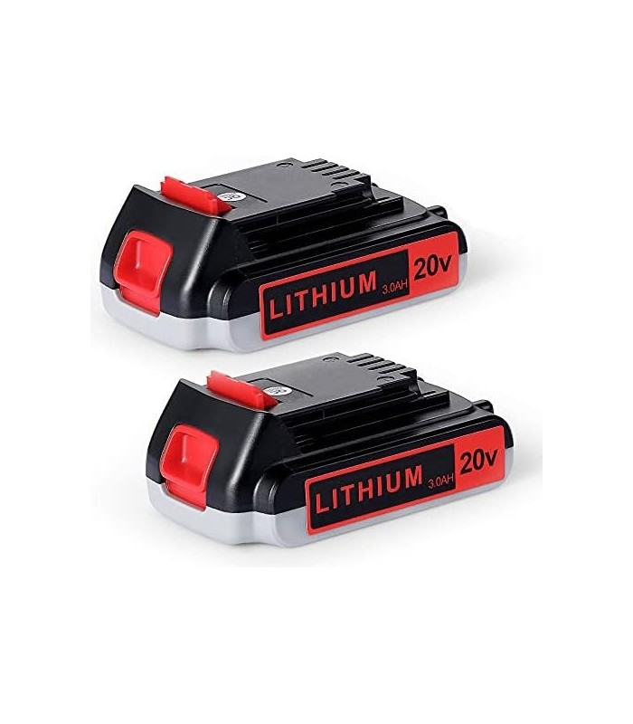 Orstaimer 2Packs 3.0Ah 20v Compatível com bateria de lítio Black and Decker 20V LB20 LBX20 LBXR2020-OPE LBXR20B-2 LB2X4020 LST22