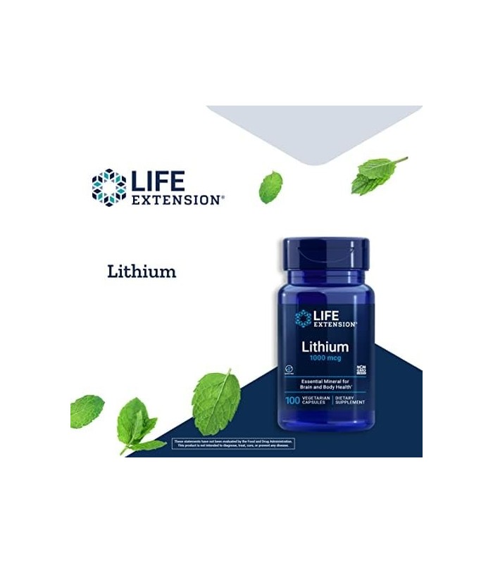 Life Extension Lithium 1000 mcg - para a saúde do cérebro, anti-envelhecimento e longevidade - memória e cognição, suplemento de
